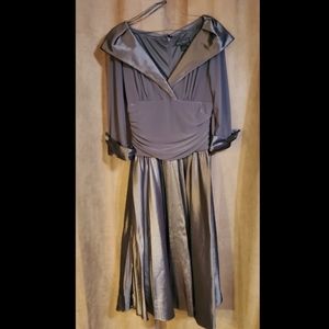 Vintage Inspired Jessica Howard 3/4 Sleeve Dress, Silver color, Size 12